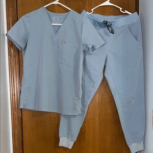 Figs Dusty Blue Scrub Set